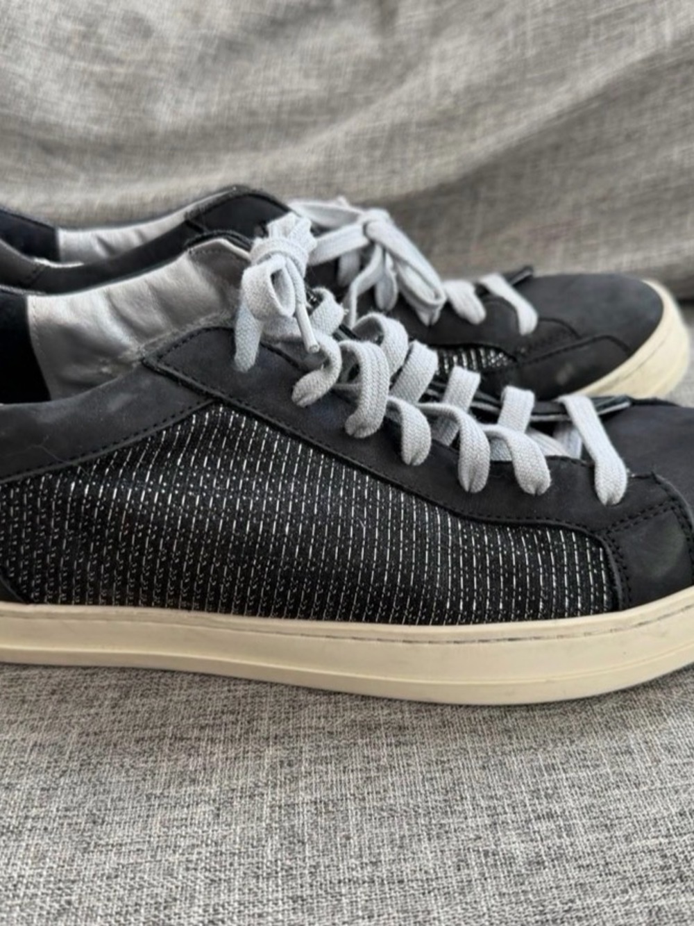 P448 John Sneakers In Blitz Style Womens 10.5 11 (41) Italian Black Silver Shoes